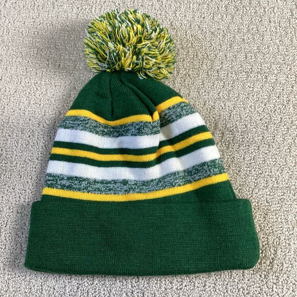 Green Bay Packers Beanie Knit Cuffed Pom Winter Hat Cap Football NFL - Picture 2 of 2